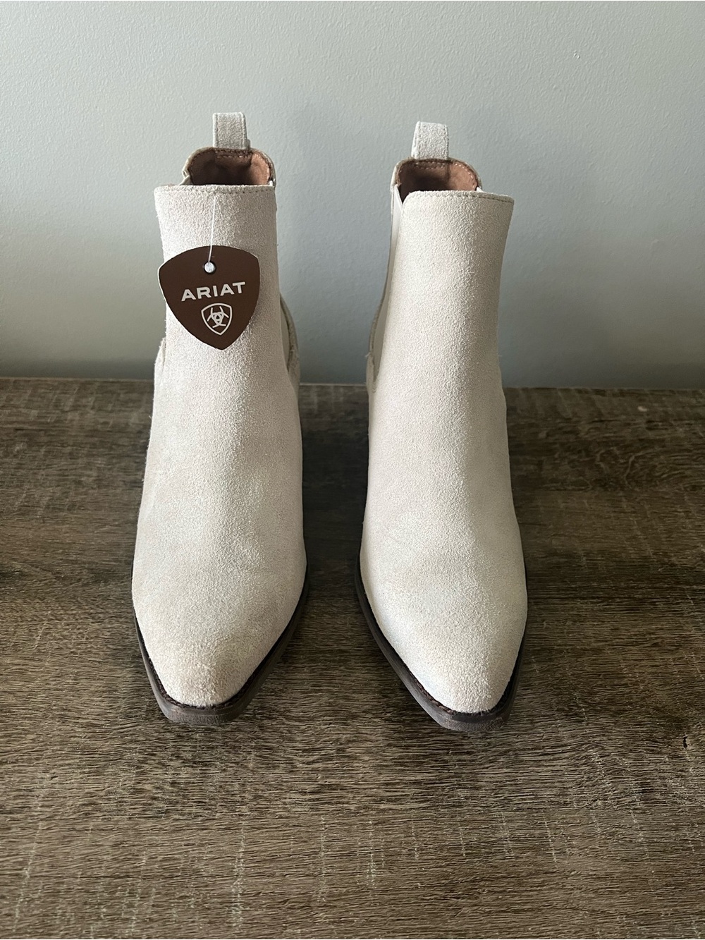 Ariat Women's Suede Bradley Cloud Ankle Boots in Light Cream